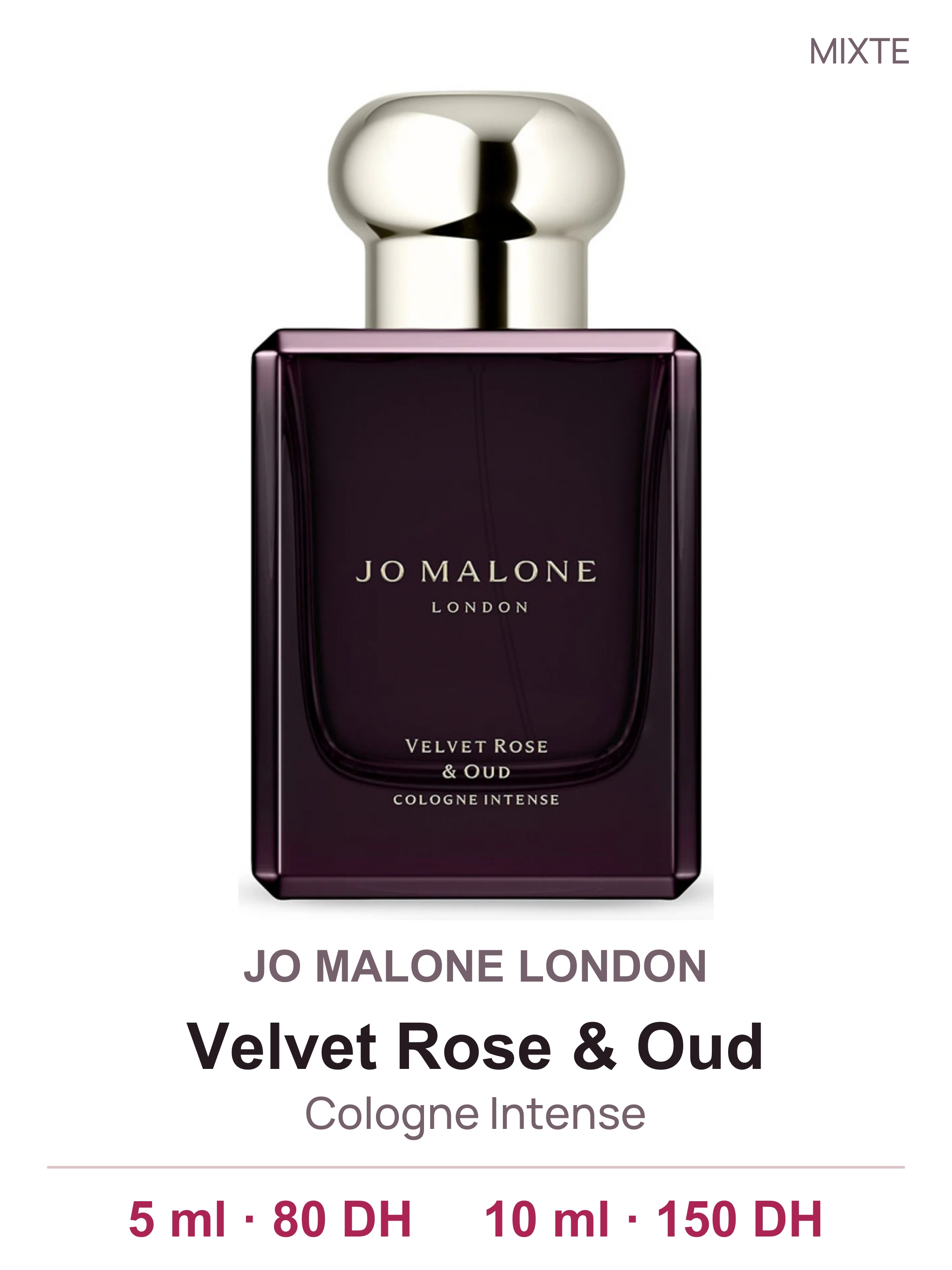Flacon JO MALONE LONDON Velvet Rose & Oud